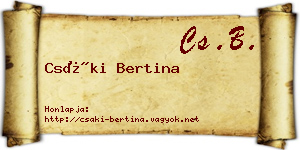 Csáki Bertina névjegykártya